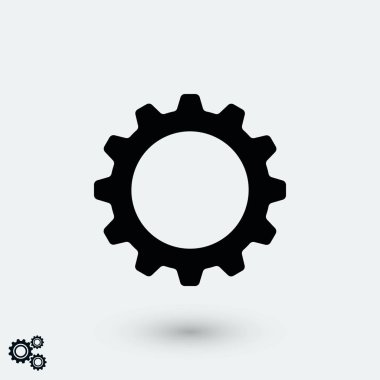 dişli simge vektör, düz tasarım en iyi vektör simgesi