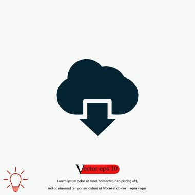 bulut işareti simgesi, düz tasarım en iyi vektör simgesi
