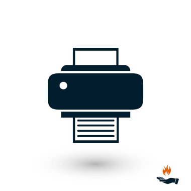 Yazıcı simgesi vektör, düz tasarım en iyi vektör simgesi