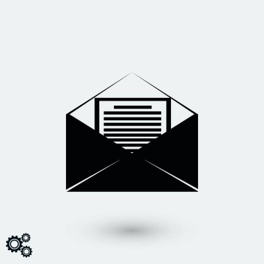 Posta işareti simgesi, düz tasarım en iyi vektör simgesi