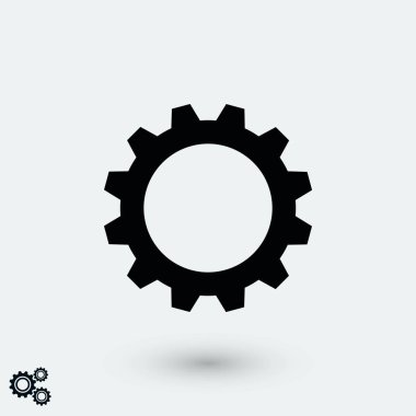 dişli simge vektör, düz tasarım en iyi vektör simgesi