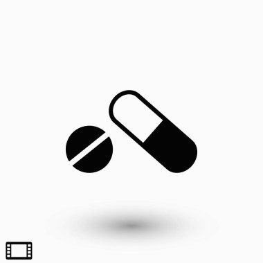 kapsül vektör simgesi, düz tasarım en iyi vektör simgesi