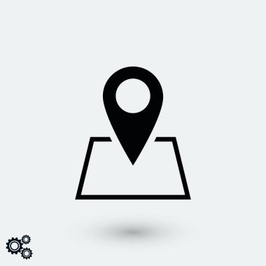 Harita simgesi, düz tasarım en iyi vektör simgesi pin