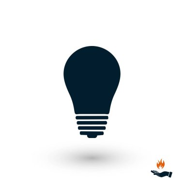 Ampul simgesi, düz tasarım en iyi vektör simgesi