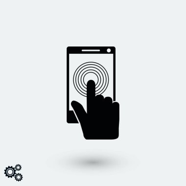 Smartphone simge vektör, düz tasarım en iyi vektör simgesi