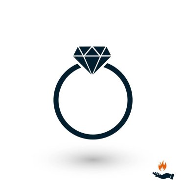 Yüzük simge vektör, düz tasarım en iyi vektör simgesi