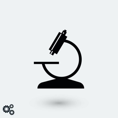 mikroskop simge vektör, düz tasarım en iyi vektör simgesi