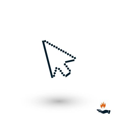 bilgisayar ok simgesi, düz tasarım en iyi vektör simgesi