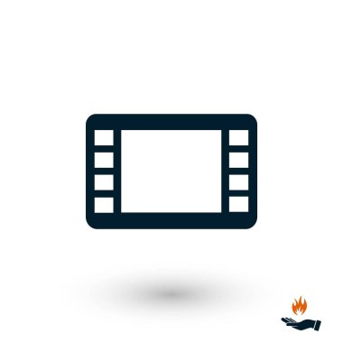 film film şeridi vektör simgesi, düz tasarım en iyi vektör simgesi