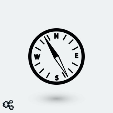 Pusula vektör simgesi, düz tasarım en iyi vektör simgesi