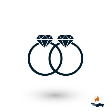 Yüzük vektör simgesi, düz tasarım en iyi vektör simgesi