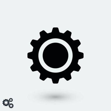 dişli simge vektör, düz tasarım en iyi vektör simgesi