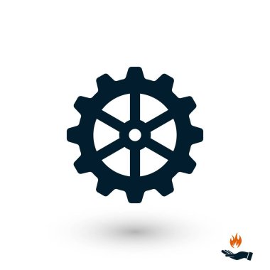 dişli simge vektör, düz tasarım en iyi vektör simgesi