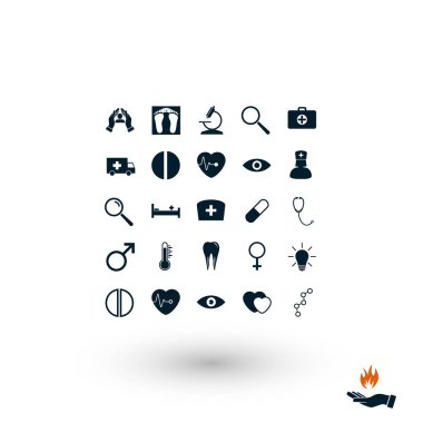 Tıbbi simgeler, düz tasarım en iyi vektör simgesi