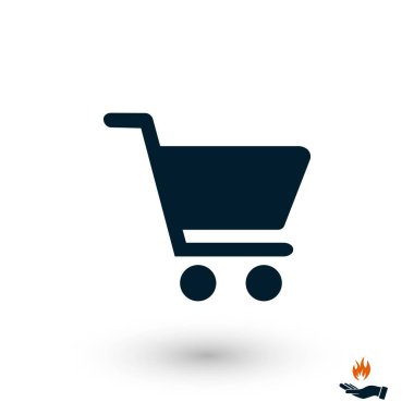 Alışveriş Arabası Simgesi, düz tasarım en iyi vektör simgesi