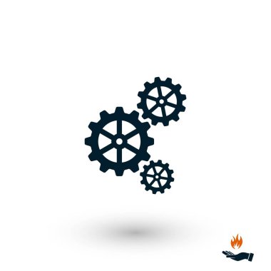 dişli simge vektör, düz tasarım en iyi vektör simgesi