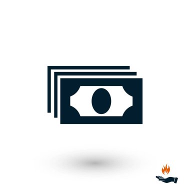 Dolar simge vektör, düz tasarım en iyi vektör simgesi