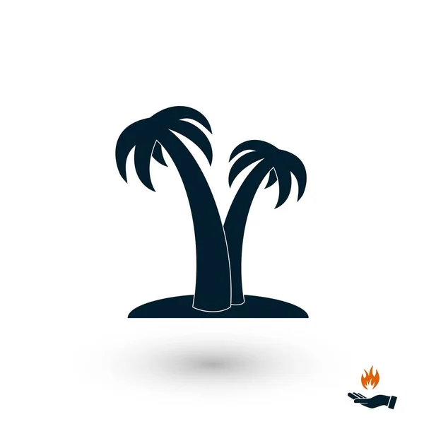 Palm Trópusi Ikonra Lapos Design Legjobb Vector Icon — Stock Vector