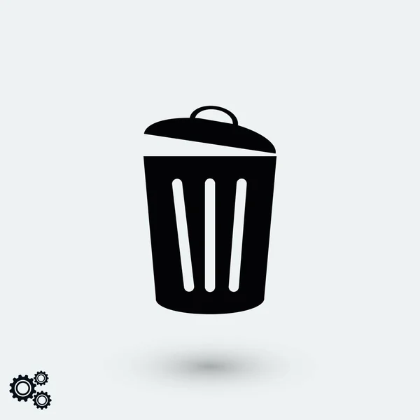 Trash Can Icon Flat Design Best Vector Icon — Stock Vector