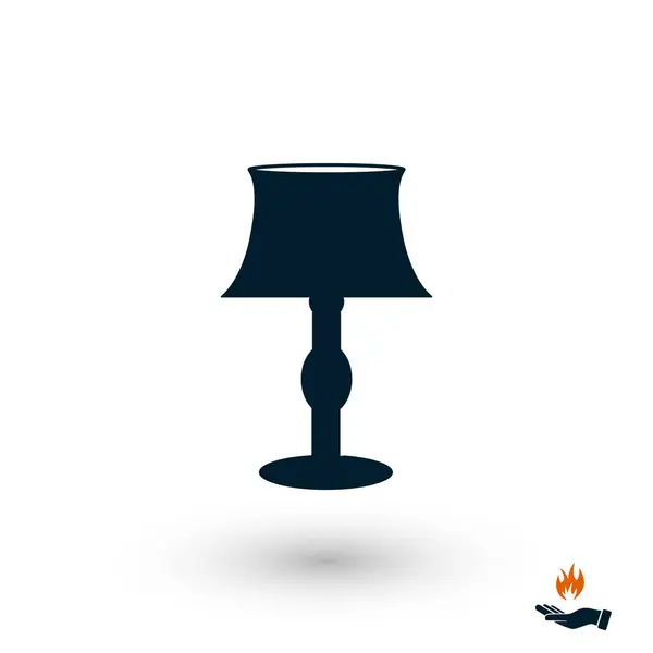 Lamp Tabelpictogram Platte Ontwerp Beste Vector Pictogram — Stockvector