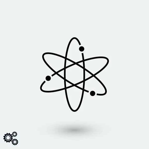 Черный Иконка Атома Плоский Дизайн Лучший Вектор Значок — стоковый вектор
