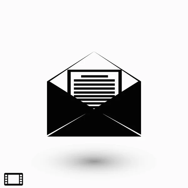 Ikona Podepsat Mail Plochý Design Nejlepší Vektorové Ikony — Stockový vektor