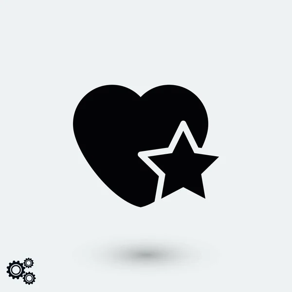 Значок Звезды Сердца Плоский Дизайн Лучший Вектор Значок — стоковый вектор