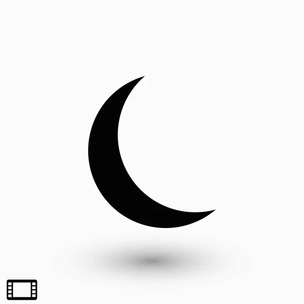Лунный Иконка Вектор Плоская Конструкция Лучший Вектор Значок — стоковый вектор