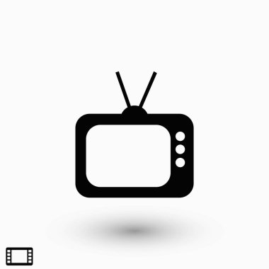 TV simge vektör, düz tasarım en iyi vektör simgesi