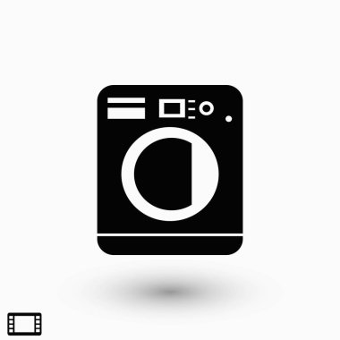 çamaşır makinesi simgesini, düz tasarım en iyi vektör simgesi
