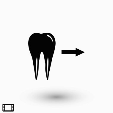 Diş yönü gösterir. simge. vektör, düz tasarım en iyi vektör simgesi