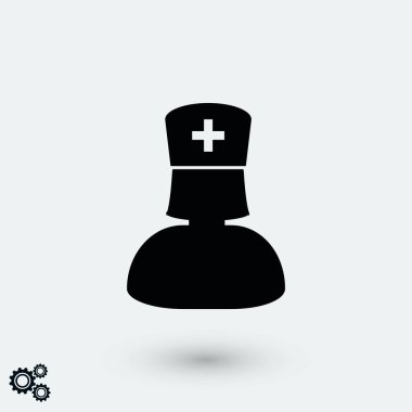 Hemşire simge vektör, düz tasarım en iyi vektör simgesi