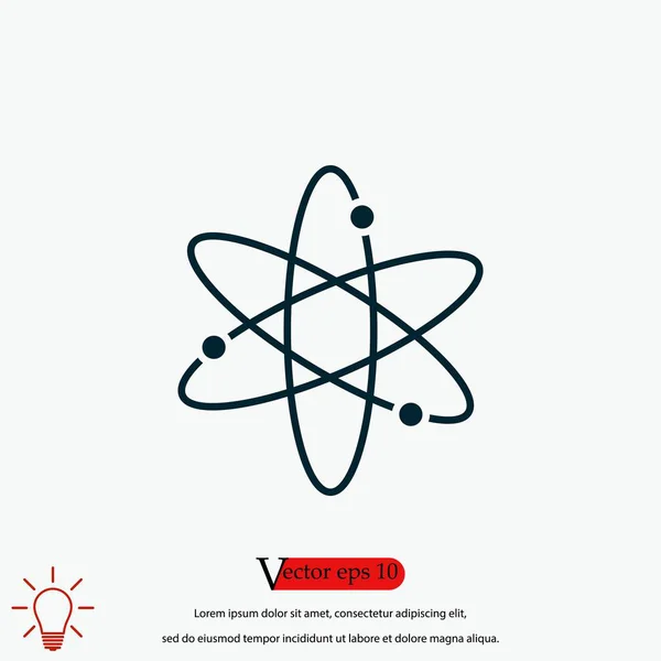 Черный Иконка Атома Плоский Дизайн Лучший Вектор Значок — стоковый вектор