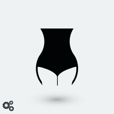 kadın bel simge vektör