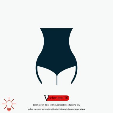 kadın bel simge vektör
