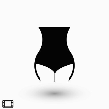 kadın bel simge vektör