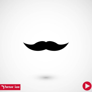 Bıyık simge vektör, düz tasarım en iyi vektör simgesi