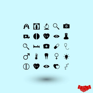 Tıbbi simgeler, düz tasarım en iyi vektör simgesi