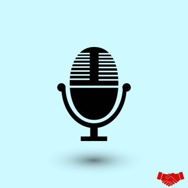 Vektör mikrofon simgesi, düz tasarım en iyi vektör simgesi