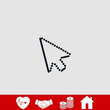 bilgisayar ok simgesi, düz tasarım en iyi vektör simgesi