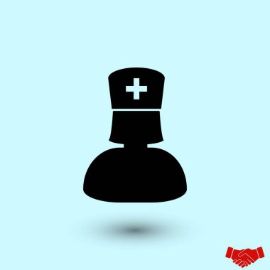 Hemşire simge vektör, düz tasarım en iyi vektör simgesi