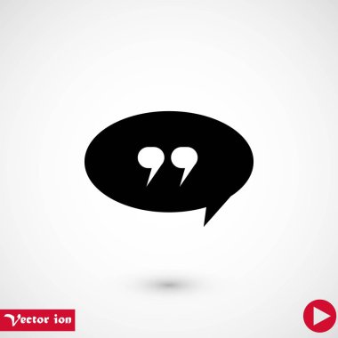 Alıntı simge vektör, düz tasarım en iyi vektör simgesi