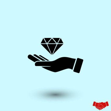 El ve yakın simge, düz tasarım en iyi vektör simgesi