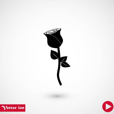 Gül simge vektör, düz tasarım en iyi vektör simgesi