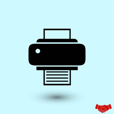 Yazıcı simgesi vektör, düz tasarım en iyi vektör simgesi