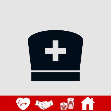 Hemşire simgesi, düz tasarım en iyi vektör simgesi düz