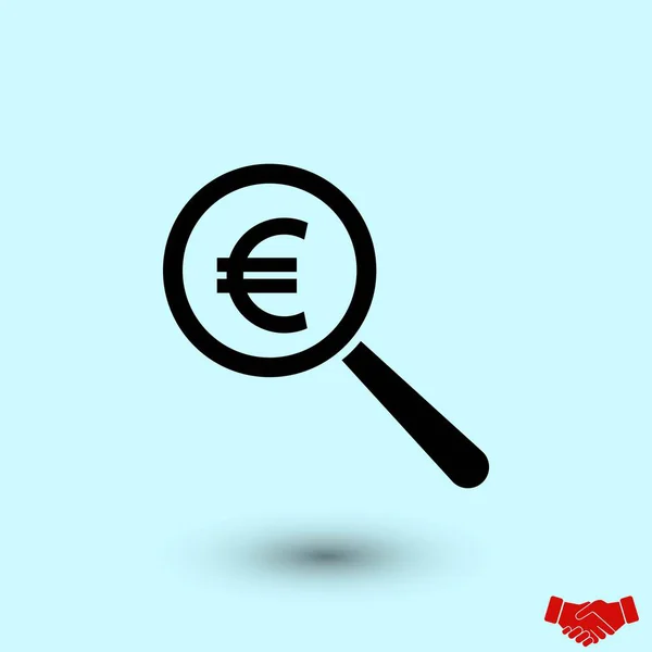 Pictogram Zoeken Geld Euro Platte Ontwerp Beste Vector Pictogram — Stockvector
