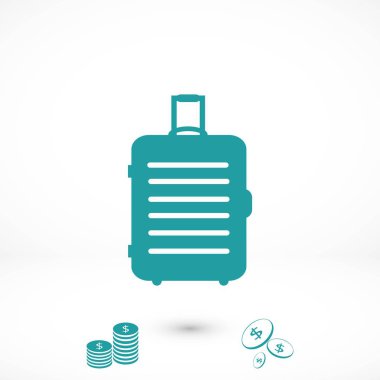 seyahat çantası simgesini, düz tasarım en iyi vektör simgesi