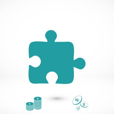 Bulmaca simge vektör, düz tasarım en iyi vektör simgesi 