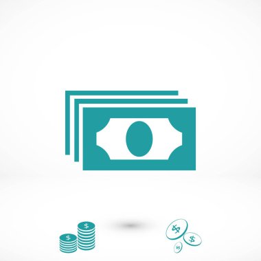 Dolar simge vektör, düz tasarım en iyi vektör simgesi